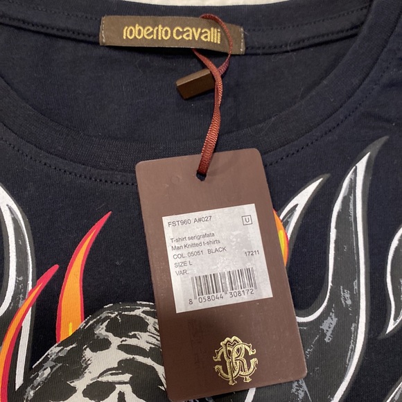 Roberto Cavalli Graphic Tee Tiger Flames Short Sleeves - Picture 5 of 6